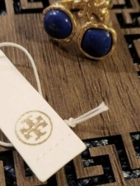 Tory Burch Gold-Tone Blue Ring